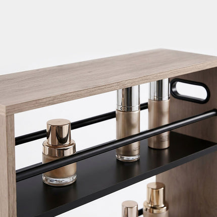 4-Shelf Wood-Look Trolley with Handles