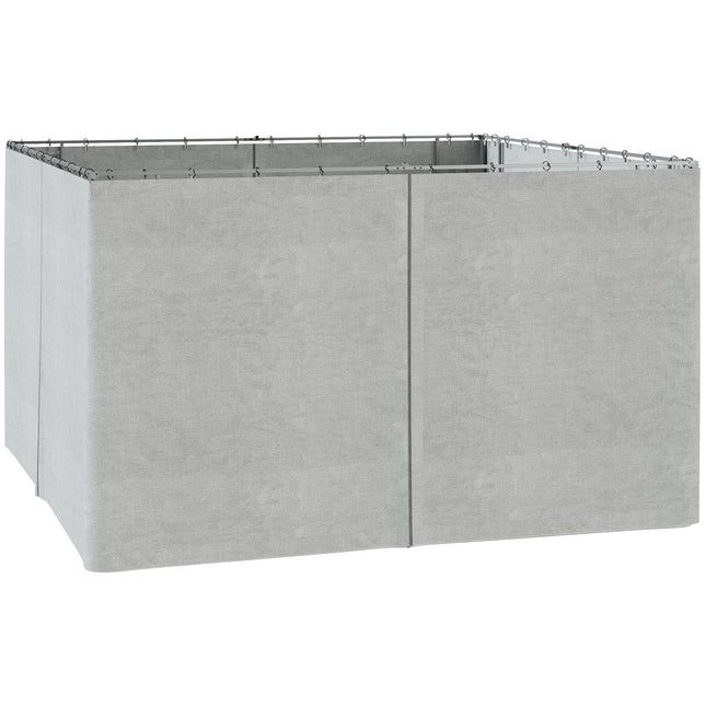 Gazebo side panels, light gray polyester, 3x4m, set of 4