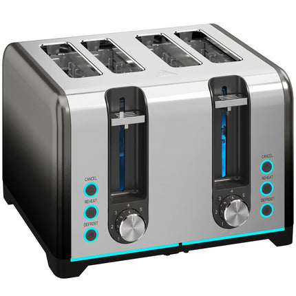 4-Slice Toaster, 7 Browning Levels, Defrost Reheat Cancel