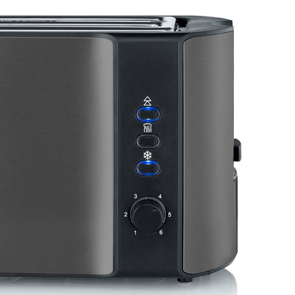4-Slice Toaster with Bun Warmer, Stainless Steel