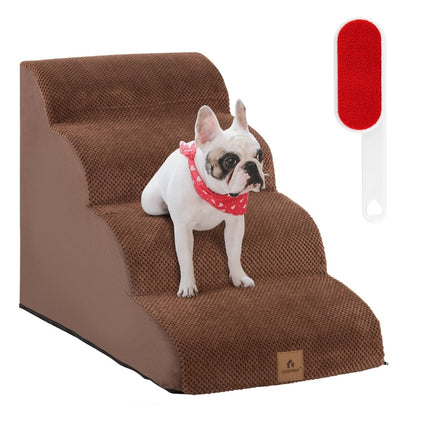 4-Step Foam Dog Ramp, Non-Slip, 72x41x51 cm, Brown
