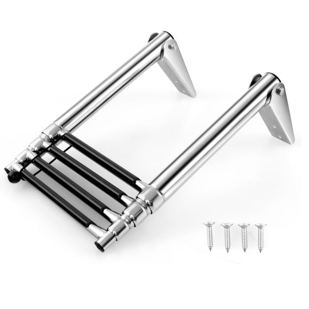 4-Step Telescoping Boat Ladder, 304 Stainless, 500 lb