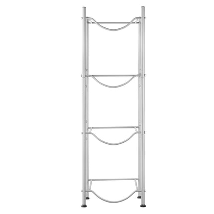 4-Tier 5-Gallon Water Jug Rack, Holds 4 Bottles, Silver