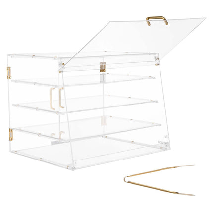 4-Tier Acrylic Bakery Display Case, Magnetic Rear Door