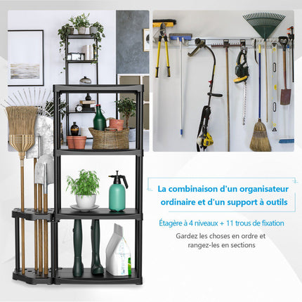 4-Tier Garage Storage Shelf with Tool Organizer – 176 lb