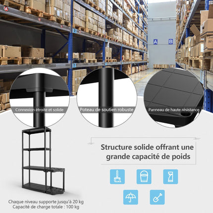 4-Tier Garage Storage Shelf with Tool Organizer – 176 lb