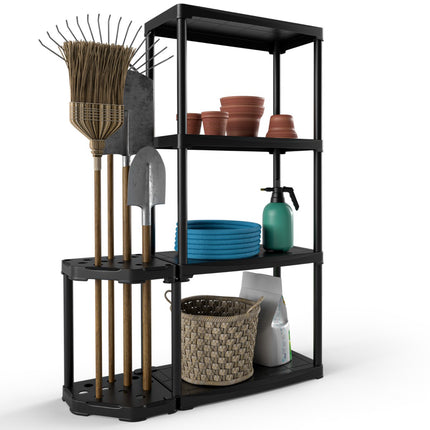 4-Tier Garage Storage Shelf with Tool Organizer – 176 lb