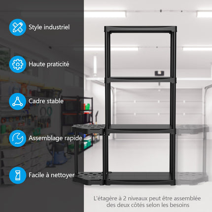 4-Tier Garage Storage Shelf with Tool Organizer – 176 lb
