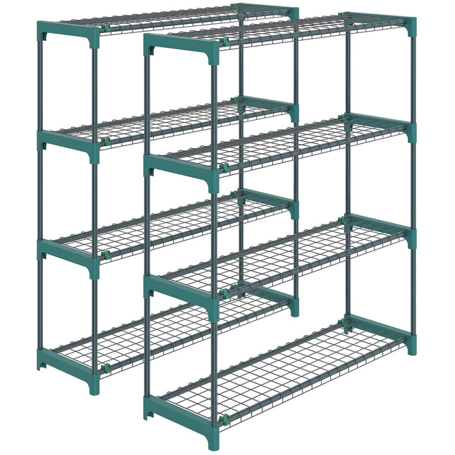 4-Tier Plant Stand Set, Indoor Outdoor Steel, 104 cm