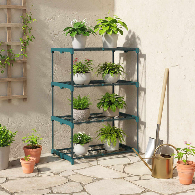 4-Tier Plant Stand, Steel Frame, Indoor/Outdoor Use