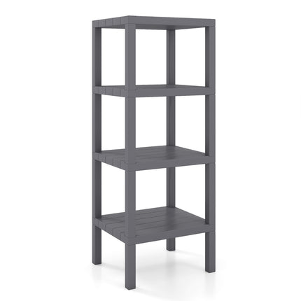 4-Tier Plastic Storage Shelf, Grey, 38x32.5x99 cm