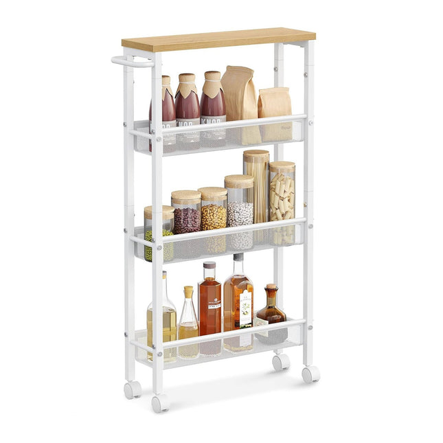 4-Tier Slim Trolley for Kitchen or Bathroom Storage