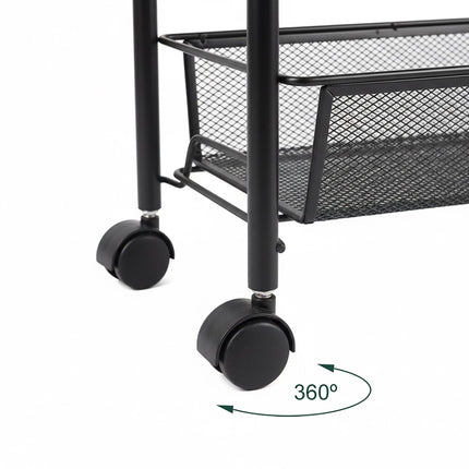 4-Tier Storage Trolley Cart, 360 Swivel Casters