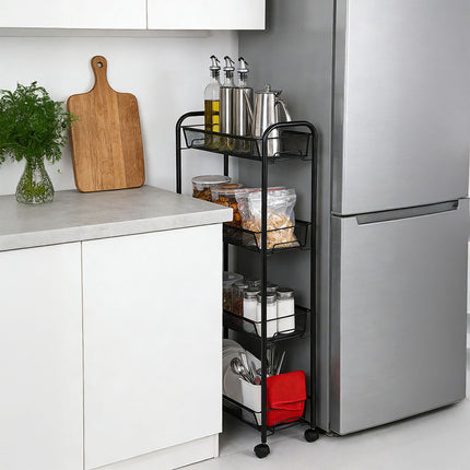 4-Tier Storage Trolley Cart, 360 Swivel Casters