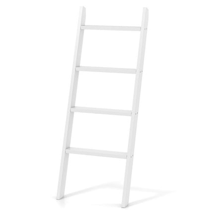 4-Tier Wall Ladder Shelf, Pine Wood, White 50x137 cm