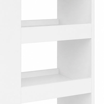 4-Tier White Kitchen Trolley with Shelves & Compartments