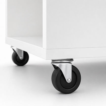 4-Tier White Kitchen Trolley with Shelves & Compartments