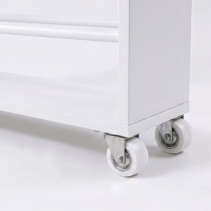 4-Tier Wood-Effect Trolley with Handle, 80x13x50 cm