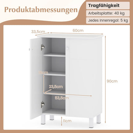 4-Tier Wooden Shoe Cabinet with Removable Shelves