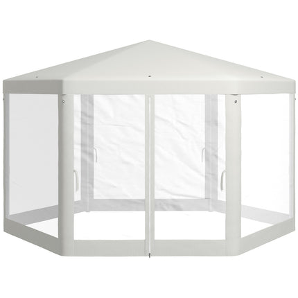 Hexagonal Cream Party Tent, Mosquito Net, Polyester