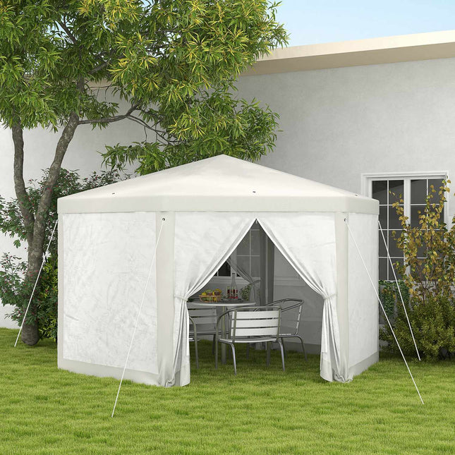 Hexagonal Cream Party Tent, Mosquito Net, Polyester