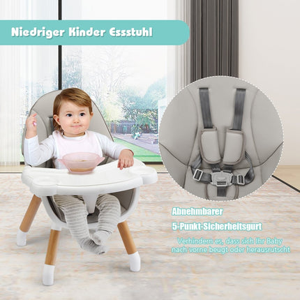 4-in-1 Adjustable Baby High Chair with Safety Harness