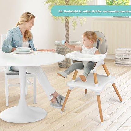 4-in-1 Adjustable Baby High Chair with Safety Harness