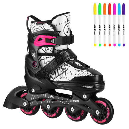 4-in-1 Adjustable Skates Set, Pink, Size S (31-34)