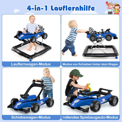 4-in-1 Baby Walker with Adjustable Height and Music