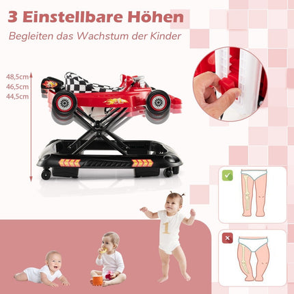 4-in-1 Baby Walker with Adjustable Heights & Play Tray