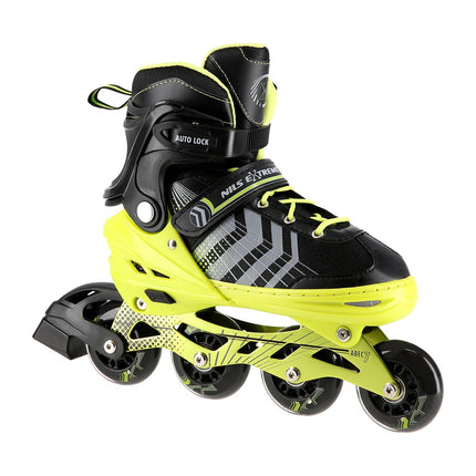 4-in-1 Black-Green Inline & Ice Skates, Size S (29-33)