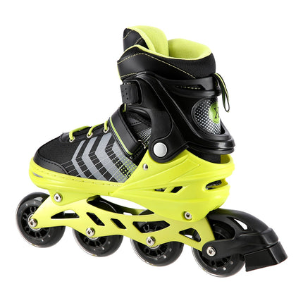 4-in-1 Black-Green Inline & Ice Skates, Size S (29-33)