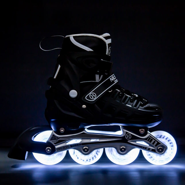4-in-1 Black LED Inline/Ice Skates, Size M (35-38)