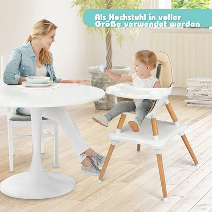 4-in-1 Convertible Baby High Chair with Safety Harness