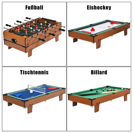 4-in-1 Game Table: Foosball, Billiards, Table Tennis, Hockey