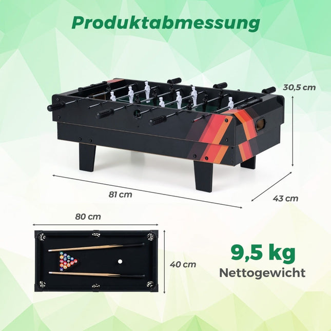 4-in-1 Game Table: Foosball, Billiards, Tennis, Hockey