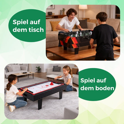 4-in-1 Game Table: Foosball, Billiards, Tennis, Hockey