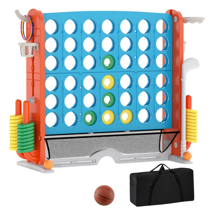 4-in-1 Jumbo Game Set: Connect 4, Basketball, Ring Toss, Golf