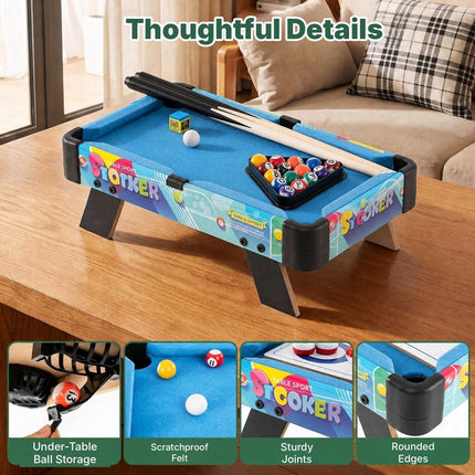 4-in-1 Kids Combo Game Table with Foosball and Mini Pool, Bowling, Curling