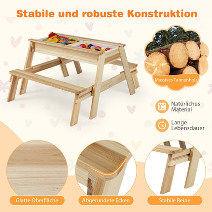 4-in-1 Kids Play Table with Storage & Removable Lid