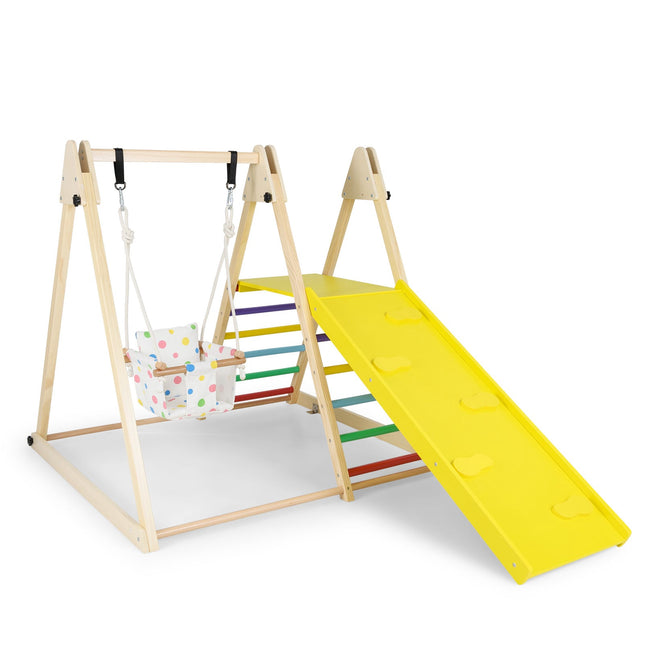 4-in-1 Montessori Climbing Set with Swing & Ramp
