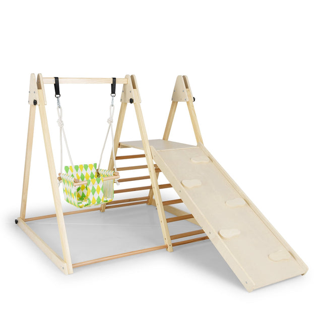 4-in-1 Montessori Indoor Climbing Set with Baby Swing