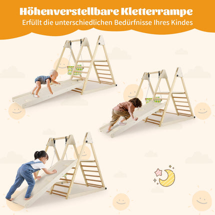 4-in-1 Montessori Indoor Climbing Set with Baby Swing