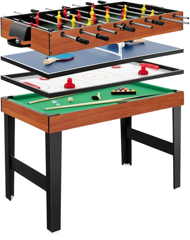 4-in-1 Multi-Game Table – Foosball, Pool, Air Hockey, Ping Pong