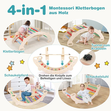 4-in-1 Toddler Playset: Rocker, Climber, Tunnel