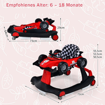 4 in 1 baby walker folding baby walker with adjustable height red