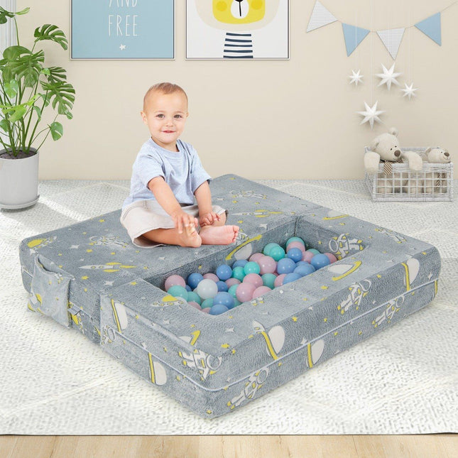 4 in 1 children's armchair with 2 ottomans & removable cover glows in the dark 107 x 52 x 41.5 cm