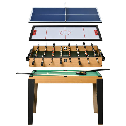 4-in-1 game table: Table tennis, Football, Billiards, Hockey, 107 cm