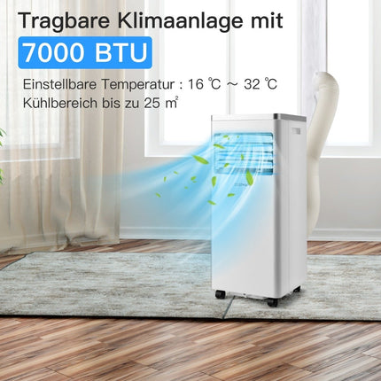 4 in 1 mobile air conditioning cooling & ventilating & dehumidifying air conditioning unit with exhaust hose 7000BTU white