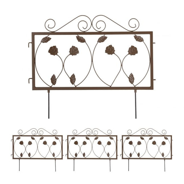 4-part flower bed fence in metal